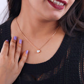 Mother Of Pearl Heart Pendant With Chain